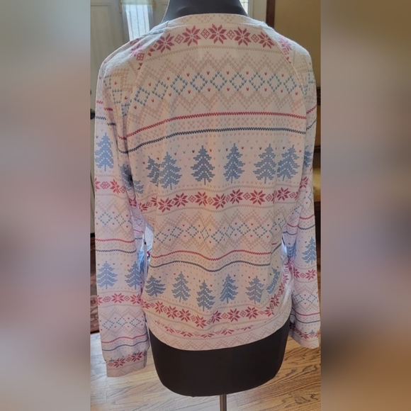 SOL ANGELES SOFT LONG SLEEVE LOUNGE TOP CREAM RED BLUE L - Picture 2 of 8